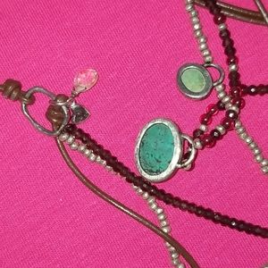 n/a Jewelry - 925 beautiful leather necklace turquoise stones n/a Jewelry - 925 beautiful leather necklace turquoise stones
